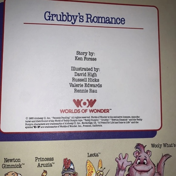 1980s Teddy RuxPin Hardcover Storybook “Grubby’s Romance” - Picture 3 of 3